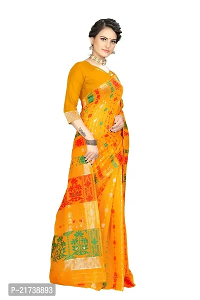 Beautiful Cotton Jacquard Saree With Blouse Piece-thumb3