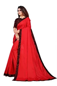 Beautiful Silk Blend Sequinned Saree With Blouse Piece-thumb1