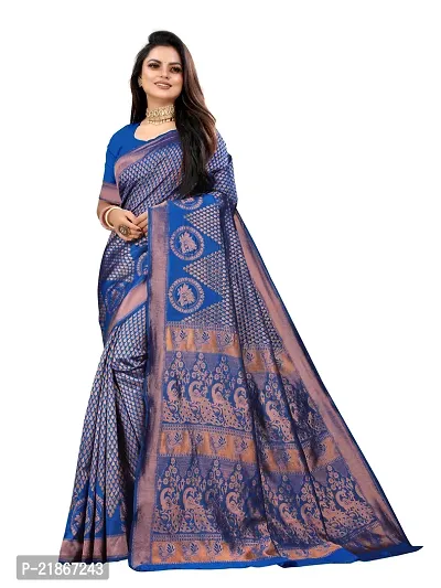 Elegant Litchi Silk Designer Banarasi Women Saree with Blouse Piece