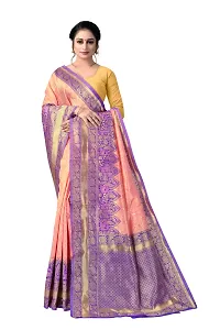 Elegant Litchi Silk Designer Banarasi Women Saree with Blouse Piece-thumb3