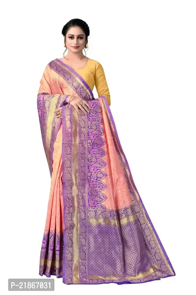 Elegant Litchi Silk Designer Banarasi Women Saree with Blouse Piece-thumb4