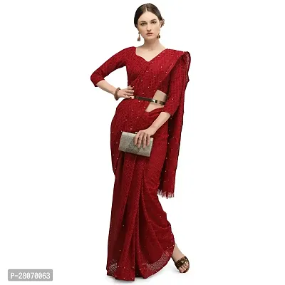 Fancy Net Saree With Blouse Piece For Women