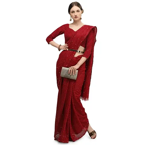 Alluring Net Saree with Blouse piece 