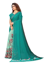Fancy Georgette Saree With Blouse Piece For Women-thumb1
