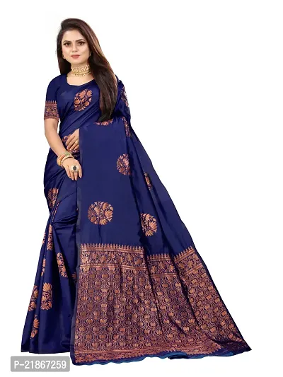Elegant Litchi Silk Designer Banarasi Women Saree with Blouse Piece