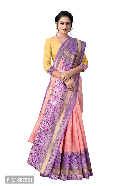 Elegant Litchi Silk Designer Banarasi Women Saree with Blouse Piece-thumb3