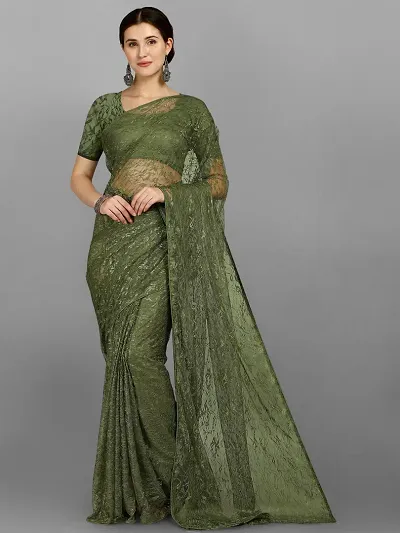 Beautiful Net Saree with Blouse piece