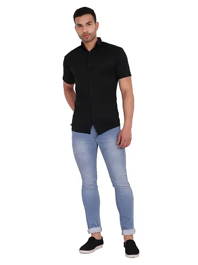 Trendy Cotton Blend Short Sleeves Casual Shirt 