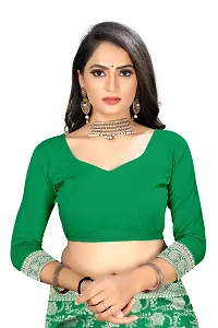 Elegant Litchi Silk Banarasi Half And Half Women Saree with Blouse Piece-thumb4