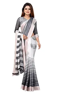 Beautiful Cotton Striped Saree With Blouse Piece-thumb2