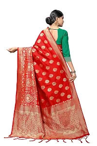 DHRUTI Creation Women's Litchi Silk Banarasi Half  Half Saree (Amba Red)-thumb3