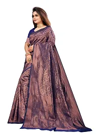 Beautiful Silk Blend Jacquard Saree With Blouse Piece-thumb1