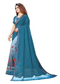 Beautiful Georgette Printed Saree With Blouse Piece-thumb1
