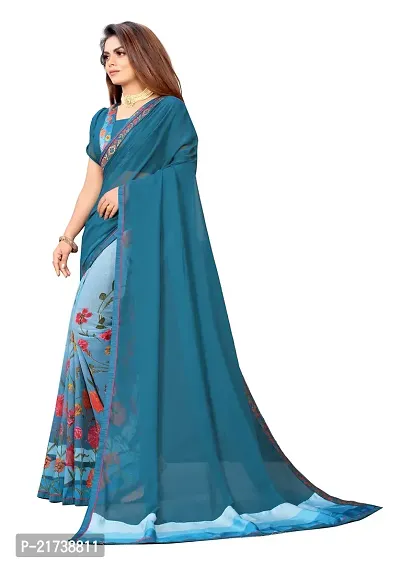 Beautiful Georgette Printed Saree With Blouse Piece-thumb2
