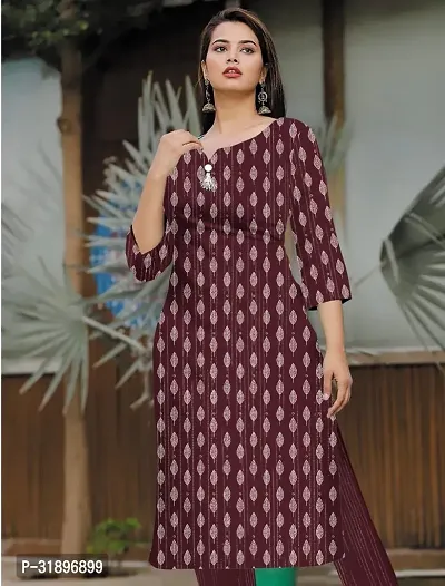 Stylish Maroon Khadi Cotton Kurta For Women-thumb0