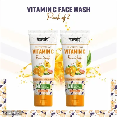 KURAIY 100% Safe Vitamin C  Face Wash Natural Moisturizing Facial Cleanser Daily Face wash PACK OF 2-thumb0