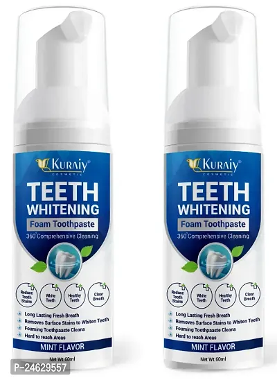 KURAIY New Stain Removal Teeth  Oral Hygiene Teeth Mousse Toothpaste  Foam Teethaid Mouthwash Mouth Wash PACK OF 2-thumb0