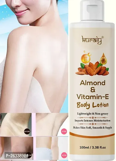 KURAIY Whitening Almond Body Lotion On SPF15+ Skin Lighten  Brightening Almond Body Lotion Cream (100 ml) Pack Of 1-thumb0