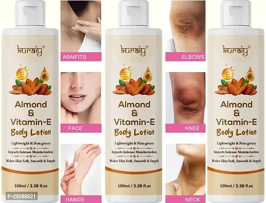 KURAIY Intensive Care Deep Moisture Almond Body Lotion 100 ml + Intesive Care Cocoa Glow Almond Body Lotion 100 ml  (100 ml) PACK OF 3