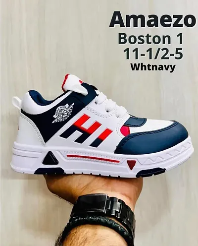 Comfortable Mesh Self Design Sneakers For Boys