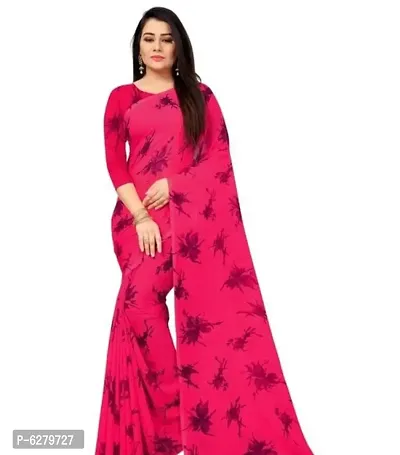 Elegant Magenta Georgette Saree with Separate Blouse Piece For Women