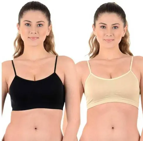 Stylish Solid Sports Bras For Women Pack of 2