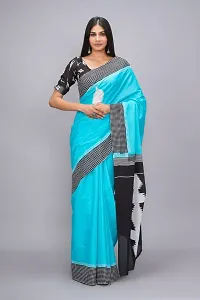 Beautiful Cotton Saree With Blouse Piece For Women-thumb2