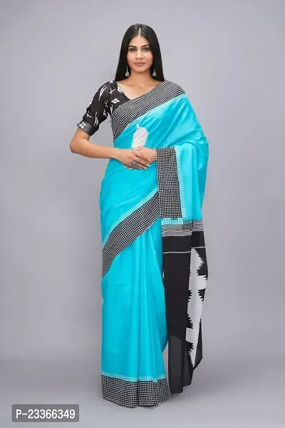 Beautiful Cotton Saree With Blouse Piece For Women-thumb3