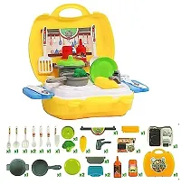 CARTBLISS Plastic Luxury Kitchen Set Cooking Toy with Briefcase  Accessories Pretend Play Toy Set for Girls, Role Play Kitchen Set Toy with Suitcase for Girls Kids 26pcs Kitchen Toy Gift Set for Girl-thumb3
