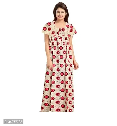 Elegant Multicoloured Cotton Printed Nighty For Women Pack of 1-thumb0