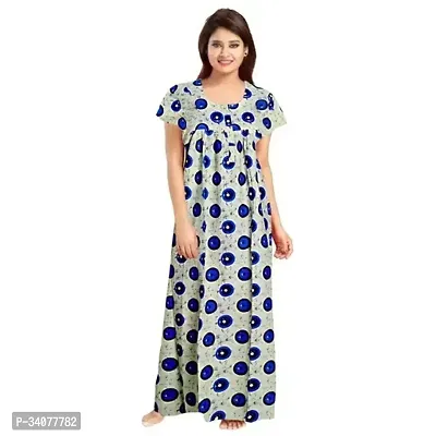 Elegant Multicoloured Cotton Printed Nighty For Women Pack of 1