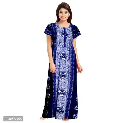 Elegant Multicoloured Cotton Printed Nighty For Women Pack of 1-thumb0