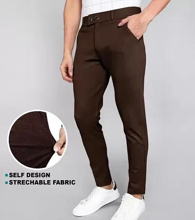 Trendy Men Regular Fit Polycotton Formal Trousers