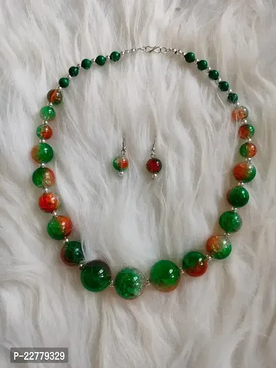 HandMade Crystal Glass Beads Necklace Set-thumb0