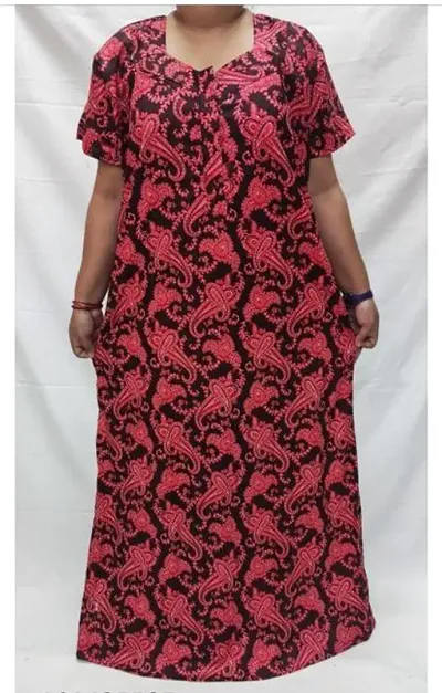 Jaipuri Cotton Printed Nighty/Night Gown For Women
