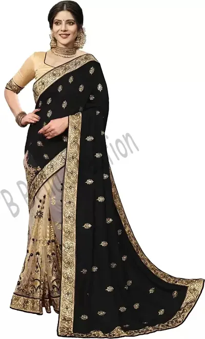 Stylish Georgette Saree With Blouse Piece For Women