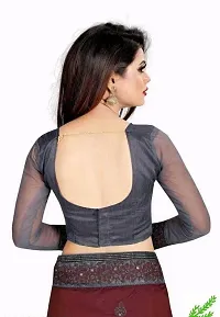 Stylish Maroon Georgette Saree With Blouse Piece For Women-thumb2