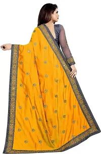 Stylish Yellow Georgette Saree With Blouse Piece For Women-thumb1