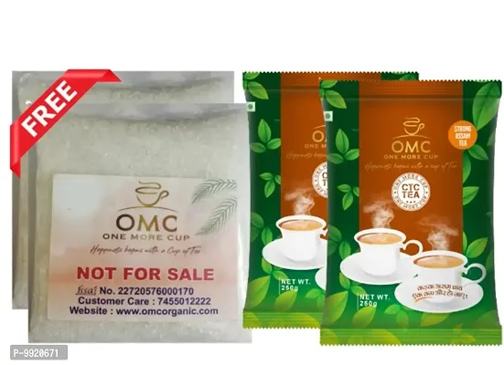 OMC Regular CTC Tea (250gm Pack Of 2) With Free Sugar (500gm) | 100% Pure Garden Fresh With Rich Aroma | Assam Tea | Strong Tea |