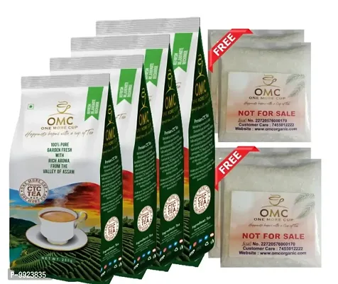 OMC Premium CTC Tea (250gm Pack Of 4) With Free Sugar (1000gm) | 100% Pure Garden Fresh With Rich Aroma | Assam Tea | Strong Tea |-thumb0