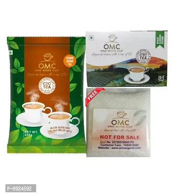 OMC Premium CTC Tea Box (Total 25 Tea Bags)  Regular Tea (250gm) With Free Sugar (250gm) | 100% Pure Garden Fresh With Rich Aroma | Assam Tea | Strong Tea |-thumb0