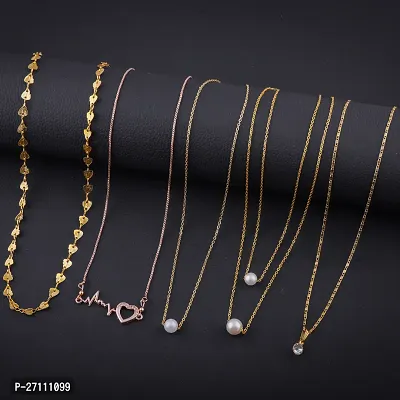 Exclusive Necklace Chain Combo of 5  For Womens And Girls Designed By Delfa