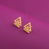 Stylish Golden Alloy Earrings For Women Combo Of 2-thumb1