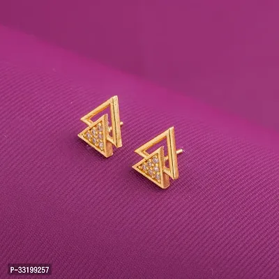 Stylish Golden Alloy Earrings For Women Combo Of 2-thumb2