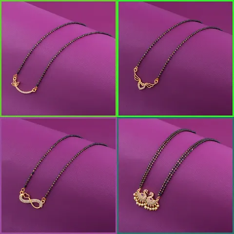 Traditional Gold Alloy Mangalsutra Pack of 4