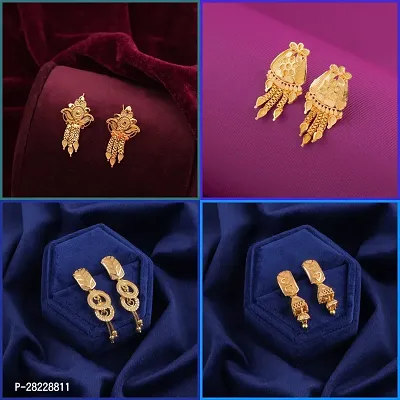 Delfa Combo Of 4 Earrings For Girls And Womens-thumb0