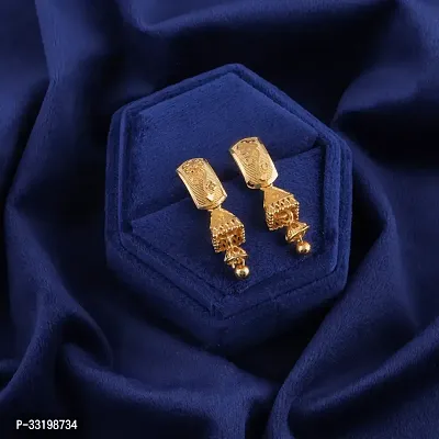 Stylish Golden Alloy Earrings For Women Combo Of 2-thumb2