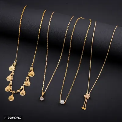 Exclusive Necklace Chain Combo of 4  For Womens And Girls Designed By Delfa