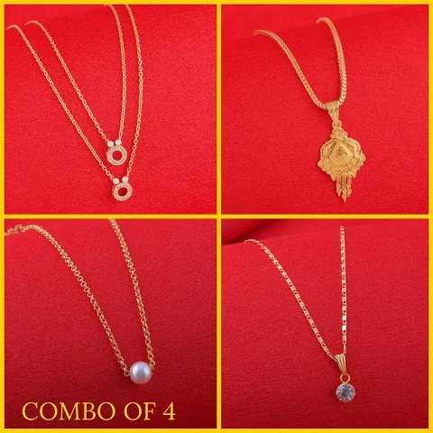 Exclusive Necklace Chain Combo of 4 For Womens And Girls