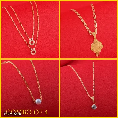 Exclusive Necklace Chain Combo of 4  For Womens And Girls-thumb0